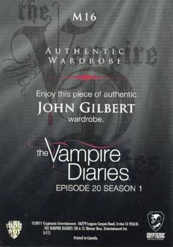 2011 Cryptozoic The Vampire Diaries Season 1 - Wardrobe #M16 John Gilbert Back
