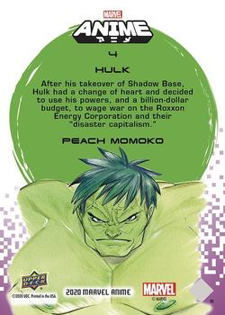 2020 Upper Deck Marvel Anime #4 Hulk Back