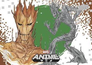 2020 Upper Deck Marvel Anime #50 Groot Front