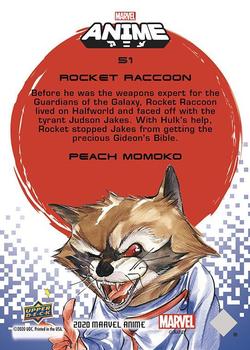 2020 Upper Deck Marvel Anime #51 Rocket Raccoon Back