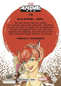 2020 Upper Deck Marvel Anime #78 Squirrel Girl Back