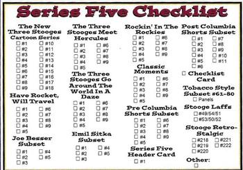 2016 RRParks Chronicles of the Three Stooges #NNO Series Five Checklist Front