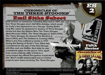 2016 RRParks Chronicles of the Three Stooges - Emil Sitka #ES2 Emil's work with Stooges Back