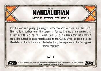 2020 Topps Star Wars: The Mandalorian Season 1 #57 Meet Toro Calican Back