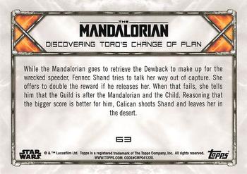2020 Topps Star Wars: The Mandalorian Season 1 #63 Discovering Toro’s Change of Plan Back