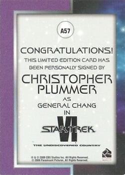 2008 Rittenhouse Star Trek Movies In Motion - Autograph Series #A57a Christopher Plummer Back
