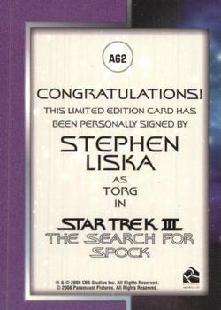 2008 Rittenhouse Star Trek Movies In Motion - Autograph Series #A62 Stephen Liska Back