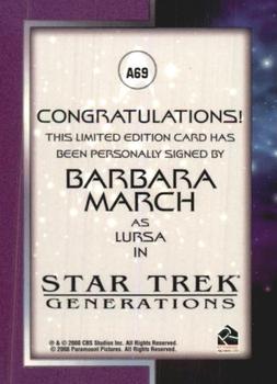 2008 Rittenhouse Star Trek Movies In Motion - Autograph Series #A69 Barbara March Back