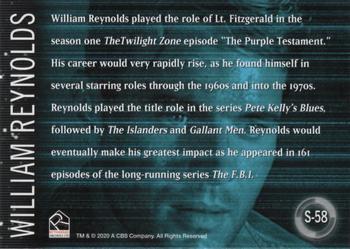 2020 Rittenhouse Twilight Zone Archives - Stars of the Twilight Zone #S-58 William Reynolds Back