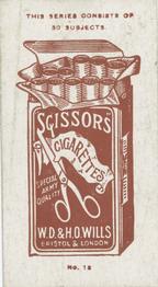 1908 Scissors Actresses/Beauties #18 Julia James Back