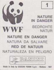 1987 Panini WWF Nature in Danger Stickers #1 Giant Panda Back