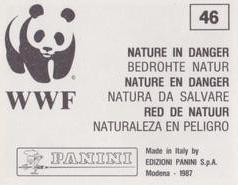 1987 Panini WWF Nature in Danger Stickers #46 Shag Back