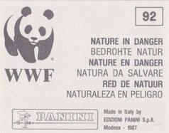 1987 Panini WWF Nature in Danger Stickers #92 Grass Snake Back