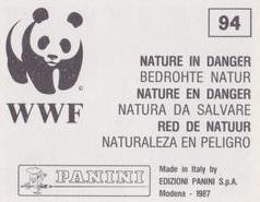 1987 Panini WWF Nature in Danger Stickers #94 Carp Back