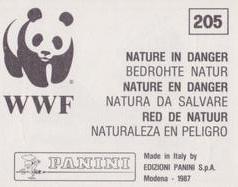 1987 Panini WWF Nature in Danger Stickers #205 Jay Back