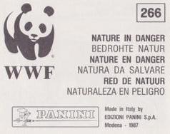 1987 Panini WWF Nature in Danger Stickers #266 Arctic Fox Back
