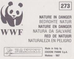 1987 Panini WWF Nature in Danger Stickers #273 Reindeer Back