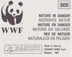 1987 Panini WWF Nature in Danger Stickers #305 Pheasant Back