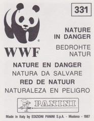 1987 Panini WWF Nature in Danger Stickers #331 Kestrel Back