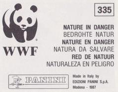 1987 Panini WWF Nature in Danger Stickers #335 Feral Pigeon Back