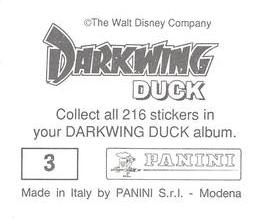 1991 Panini Disney's Darkwing Duck Stickers #3 Sticker 3 Back