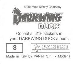 1991 Panini Disney's Darkwing Duck Stickers #8 Sticker 8 Back