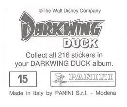 1991 Panini Disney's Darkwing Duck Stickers #15 Sticker 15 Back