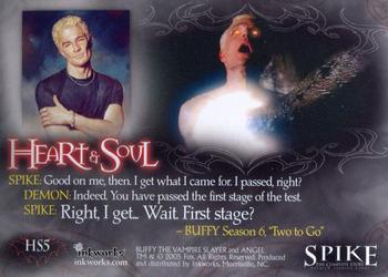 2005 Inkworks Spike the Complete Story - Heart and Soul Puzzle #HS5 Heart and Soul Back