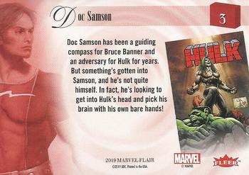 2019 Flair Marvel - Gold #3 Doc Samson Back