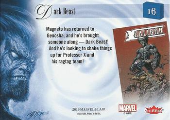 2019 Flair Marvel - Gold #16 Dark Beast Back