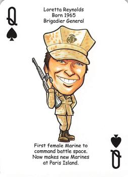 2019 Hero Decks United States Marines Battle Heroes Playing Cards #Q♠ Loretta Reynolds Front