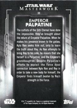 2020 Topps Star Wars Masterwork #30 Emperor Palpatine Back