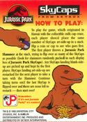 1993 Jurassic Park Skycaps #NNO Checklist Back