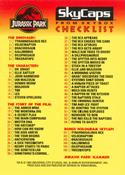 1993 Jurassic Park Skycaps #NNO Checklist Front