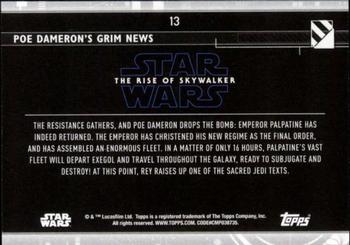 2020 Topps Star Wars: The Rise of Skywalker Series 2  - Blue #13 Poe Dameron's Grim News Back