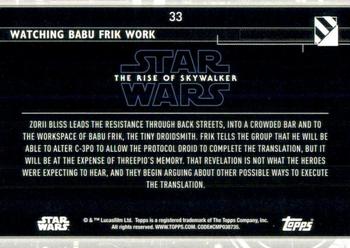 2020 Topps Star Wars: The Rise of Skywalker Series 2  - Blue #33 Watching Babu Frik Work Back