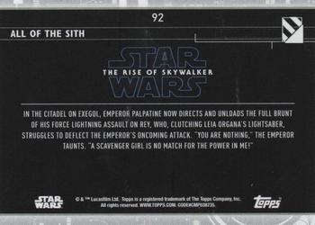 2020 Topps Star Wars: The Rise of Skywalker Series 2  - Blue #92 All of the Sith Back