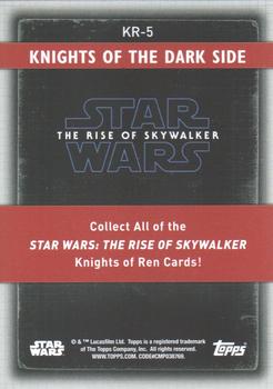 2020 Topps Star Wars: The Rise of Skywalker Series 2  - The Knights of Ren #KR-5 Knights of the Dark Side Back