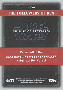 2020 Topps Star Wars: The Rise of Skywalker Series 2  - The Knights of Ren #KR-6 The Followers of Ren Back