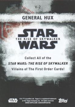 2020 Topps Star Wars: The Rise of Skywalker Series 2  - Villains of The First Order #V-2 General Hux Back