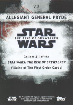 2020 Topps Star Wars: The Rise of Skywalker Series 2  - Villains of The First Order #V-3 Allegiant General Pryde Back