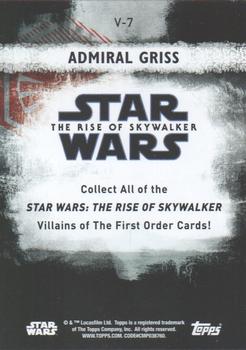 2020 Topps Star Wars: The Rise of Skywalker Series 2  - Villains of The First Order #V-7 Admiral Griss Back