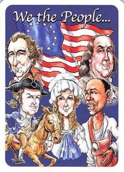 2019 Hero Decks Heroes of the American Revolution Playing Cards #3♣ Montesquieu Back