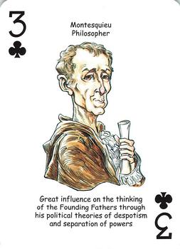 2019 Hero Decks Heroes of the American Revolution Playing Cards #3♣ Montesquieu Front