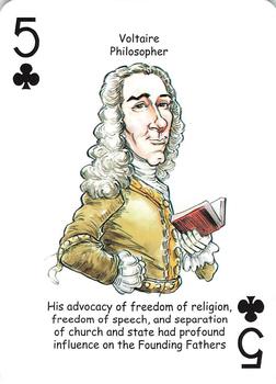 2019 Hero Decks Heroes of the American Revolution Playing Cards #5♣ Voltaire Front