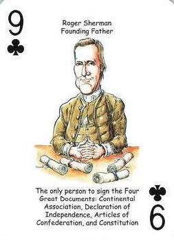 2019 Hero Decks Heroes of the American Revolution Playing Cards #9♣ Roger Sherman Front