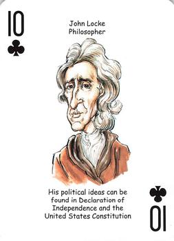 2019 Hero Decks Heroes of the American Revolution Playing Cards #10♣ John Locke Front