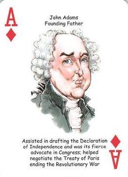 2019 Hero Decks Heroes of the American Revolution Playing Cards #A♦ John Adams Front