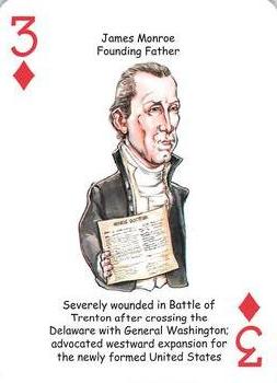 2019 Hero Decks Heroes of the American Revolution Playing Cards #3♦ James Monroe Front