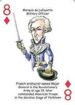 2019 Hero Decks Heroes of the American Revolution Playing Cards #8♦ Marquis de Lafayette Front